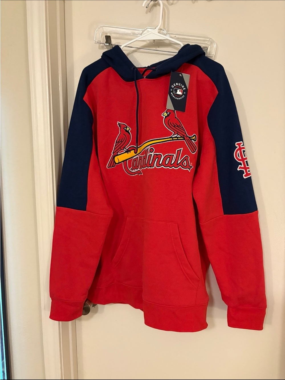 Majestic Red and Navy St. Louis Cardinals Crewneck Pullover